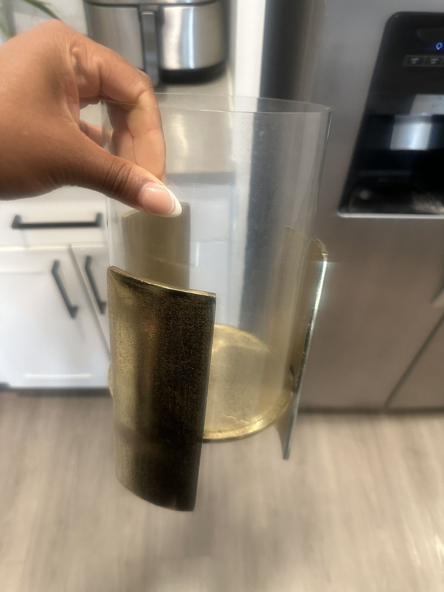 Gold And Glass Candle Holder