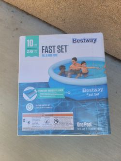 Bestway Fast Set 10’ x 26” 845 Gal Round Inflatable Above Ground Pool