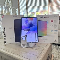 Samsung Tab S7 FE 5G 64GB 12.4" Unlocked w/SPen, Charger, Case, Screen Protector