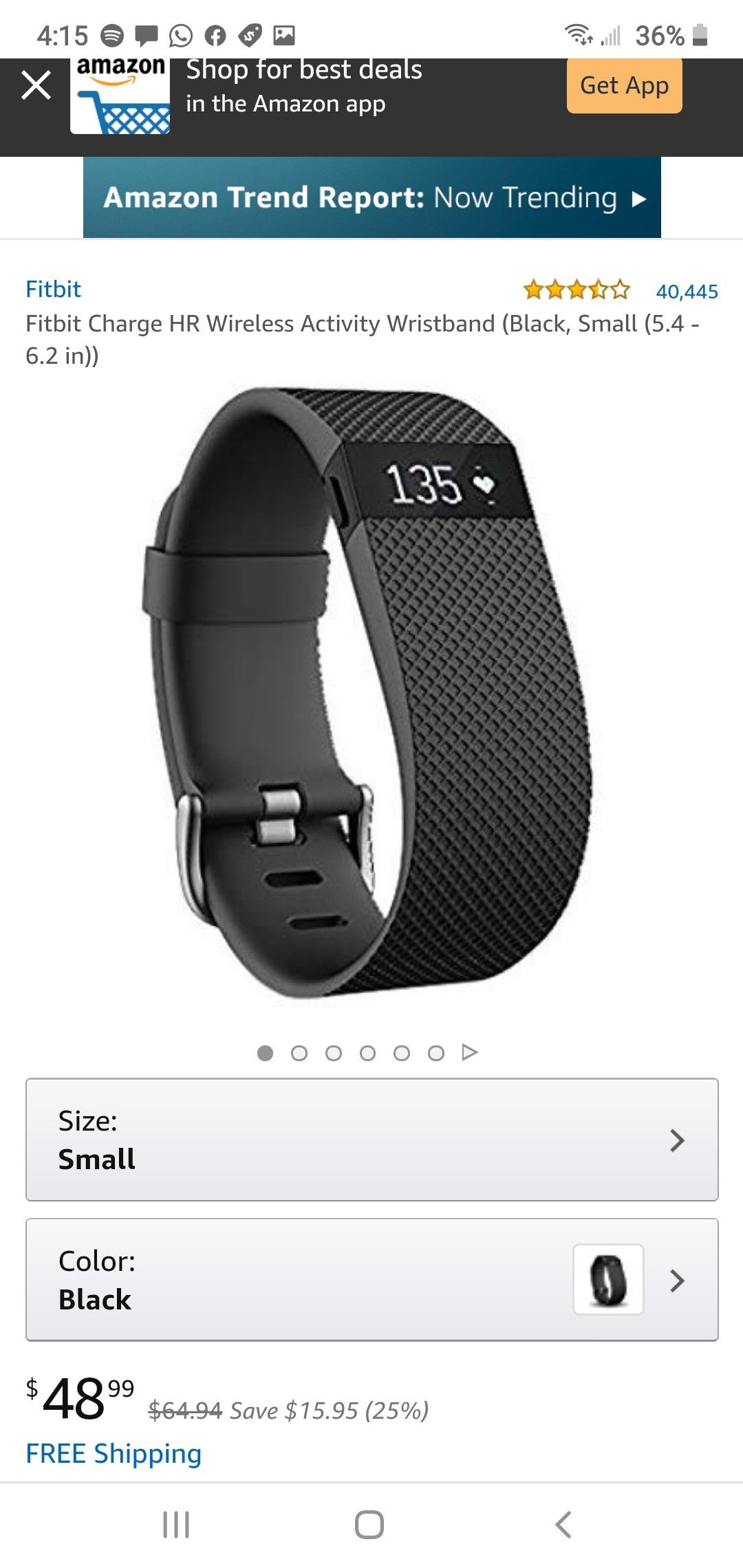 Brand new Fitbit charge HR - small