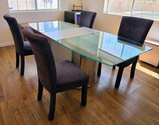 Modern Dual-Pedestal Extendable Dining Table