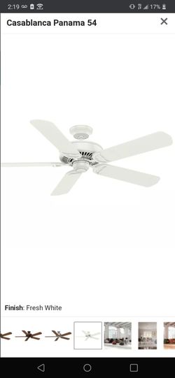 Hunter white 5 blade ceiling fan