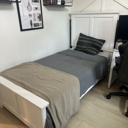 Ashley twin bed frame and memory foam mattress (white)