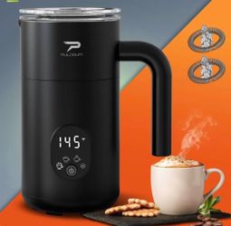 4-in-1 Electric Milk Frother & Steamer – Black or White New in box