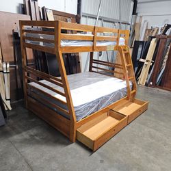 Twin Over Full Bunk Bed And Mattress 