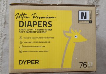 New Diapers - Dyper Brand, Newborn Size, 76 Count