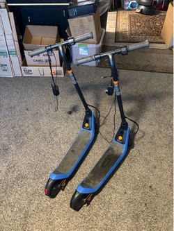 2x Segway Ninebot C2 Lite Kids Electric Scooters – Blue – w/ Chargers
