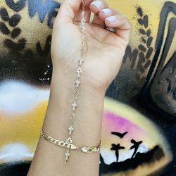 14k Cross Bracelet 