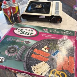 Portable Butane Stove And  Korean Bbq Grill Top 
