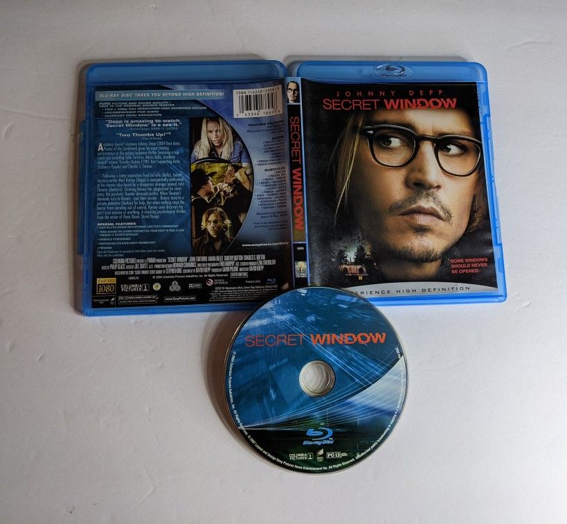 Blu Ray Secret Window Starring Johnny Depp Year 2004