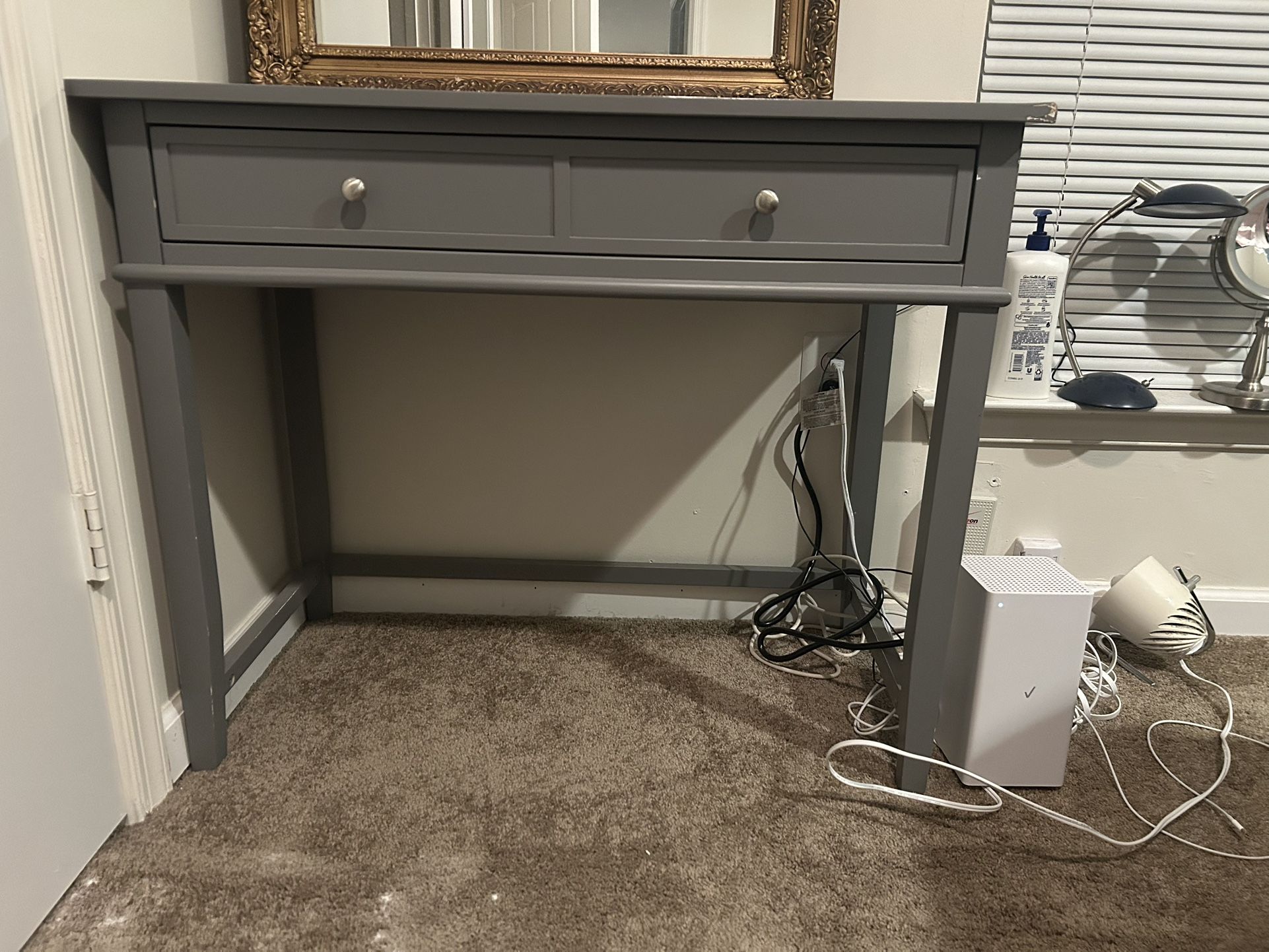 Gray desk / vanity *mirror not included*