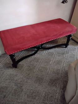 Vintage red velvet Bench