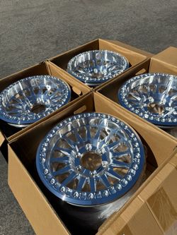 KMC KM445 Forged Impact Beadlock 17" Wheels Raw Machined 17x9 ET 0 6x139.7