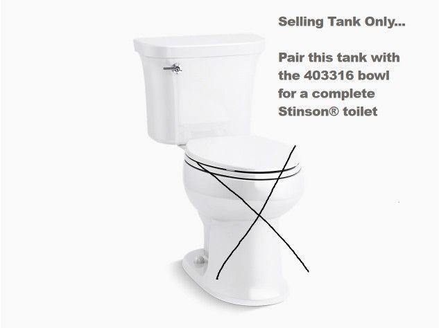 KOHLER STERLING STINSON 1.28 GPF TOILET TANK ONLY (NO BOWL)...