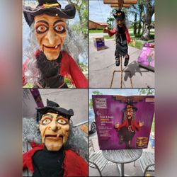 6 Foot Halloween Animated Marionette Witch (LED) read description for details