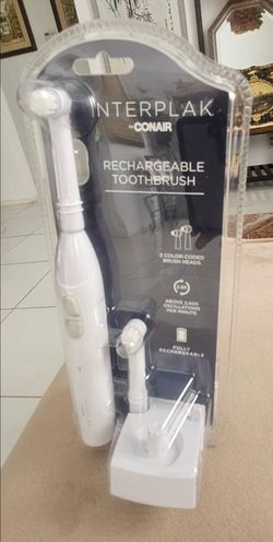 New Interplak by Conair Rechargeable Toothbrush Model RTGX01 New Sealed w/ 2 brushes