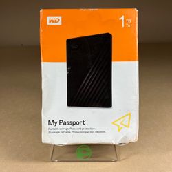 New Western Digital WD SFF My Passport 1TB USB-B to USB-A HDD WDBYVG0010BBK-WESN