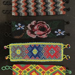 NEW Handmade Beaded Cuff Bracelets – Loom-Woven Geometric & Tribal Designs