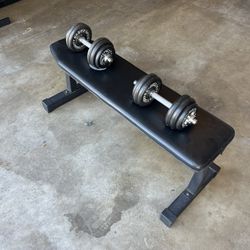 Workout Bench And Adjustable Weights