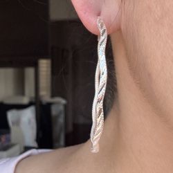 Plata 925 Arracada Largo 2 Pulgadas. 