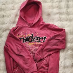 Pink Sp5der Hoodie Medium