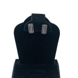 10K Yellow Gold Sapphire Lady's Earring 5.4 Grams 2.1 CTW Sapphires