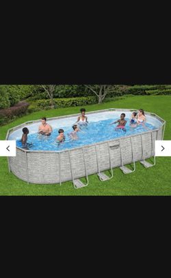 Bestway Extra Large Pool Power Steel 22’ X 12’ X 52’’ Above Ground Sand Filter Pump Backyard Summer Kids Adults New Pool