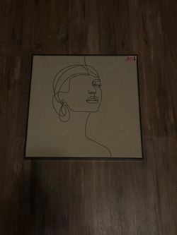 One line modern girl frame
