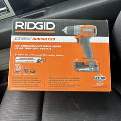 Rigid Subcompact Cordless Drill/Driver Kit w/ battery.
