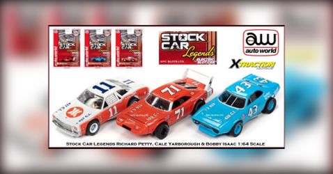 Auto World 3 Stock Car Legends Petty, Yarborough & Isaac Also Fits AW SC355