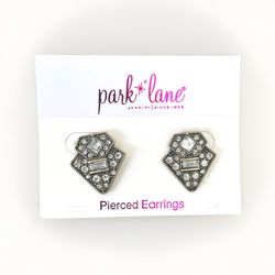 NEW Park Lane Earrings Marcasite style Rhinestones Silver Arrow Studs Pierced