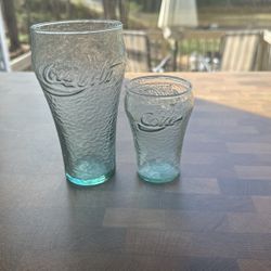 Georgia Green Pebble Textured Glass Cups 