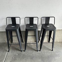 MATTE BLACK STOOL CHAIR COUNTER CHAIRS 