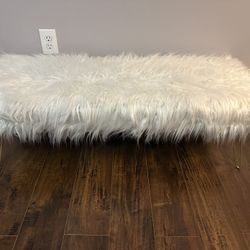 Modern  Faux Fur Long Bench