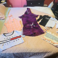 Lot Of Clothes  Med Short Outfit & Black & White Shirt Size Smalls Other Shirts