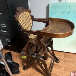 Antique High Chair And Rocking Chair 