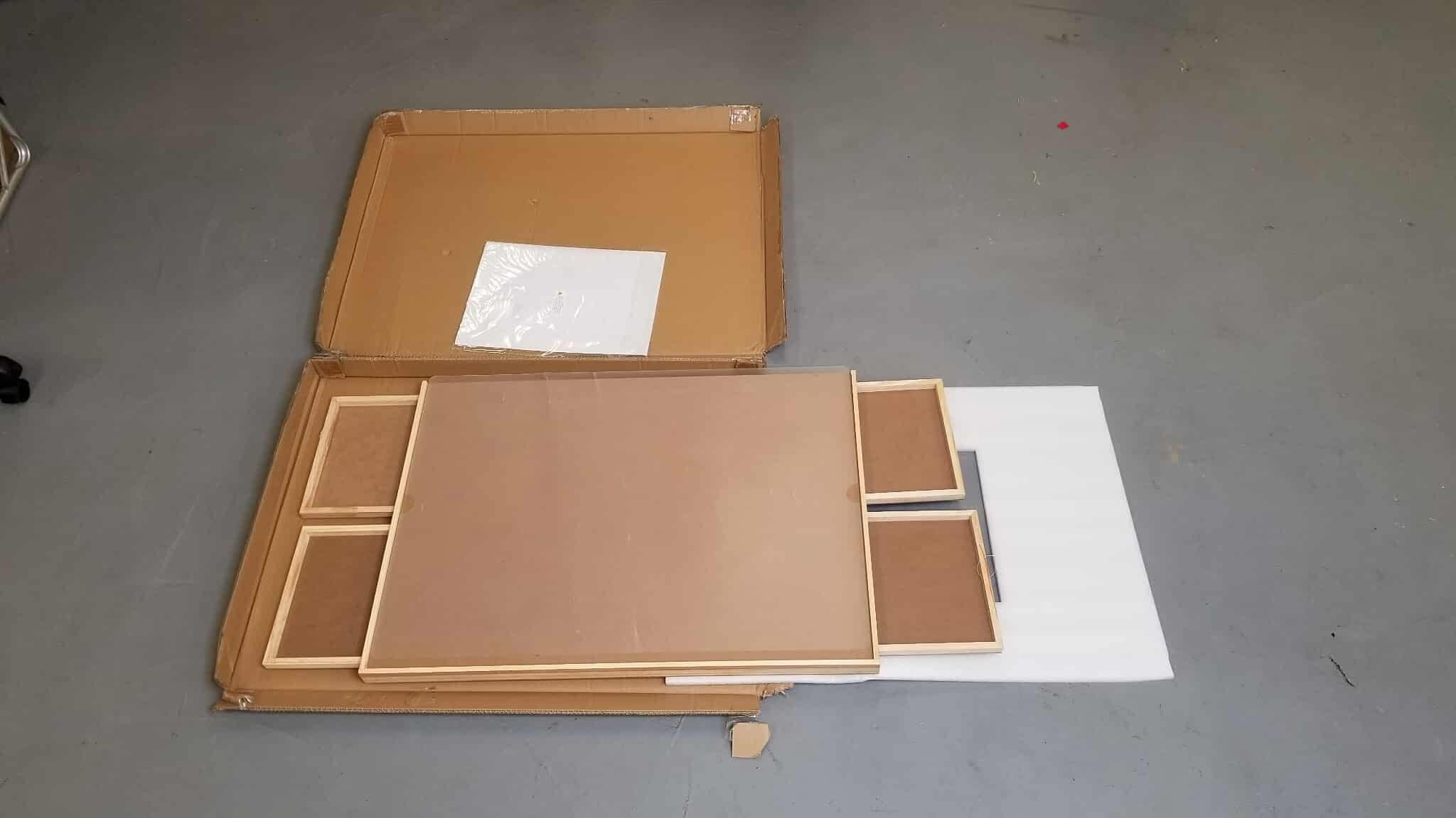 Large Puzzle Board/organizer With 4 Built In Cabinets