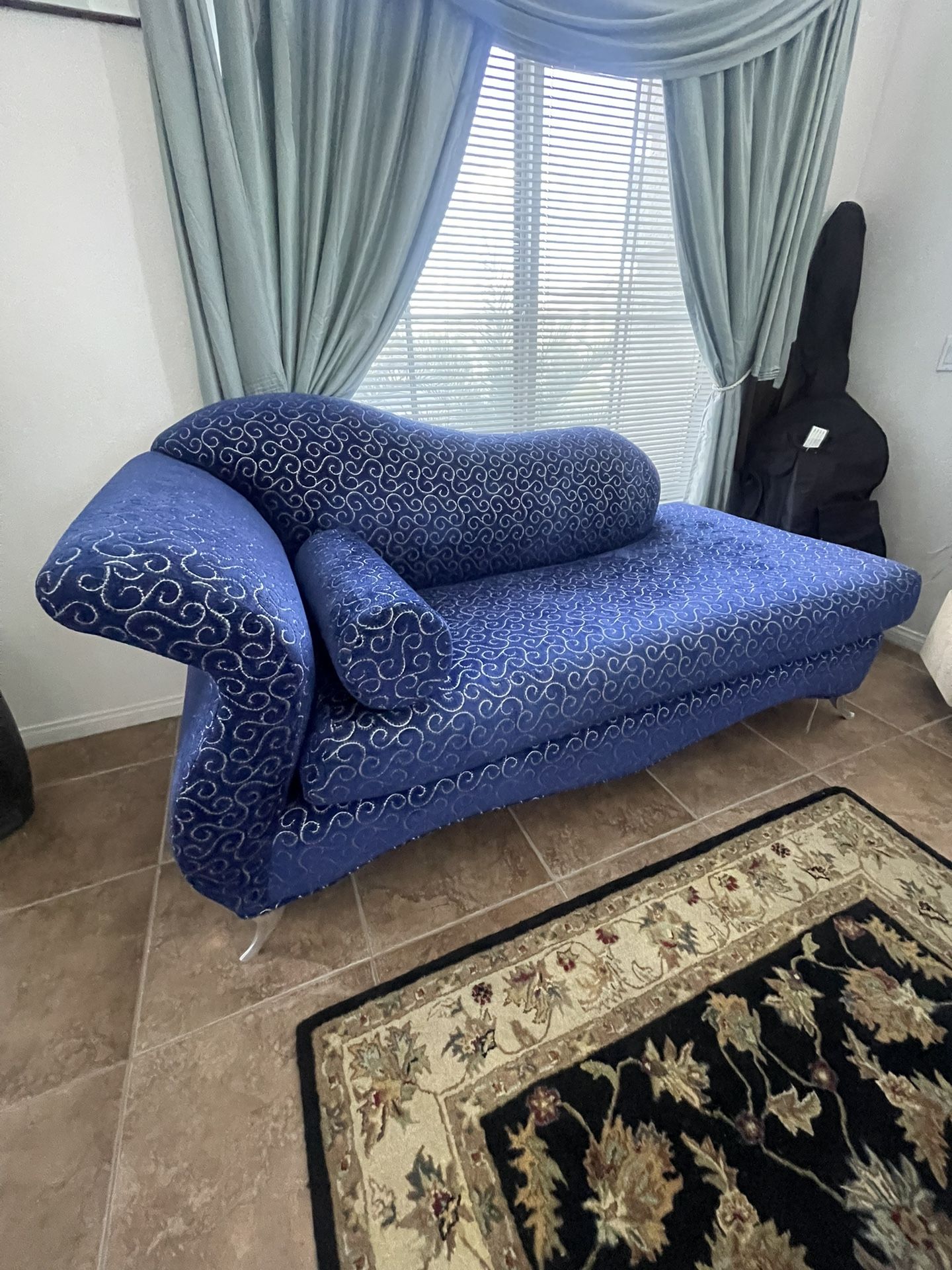Patterned Fainting Couch Chaise Sofa