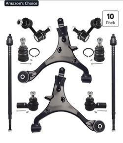 1OPcs Front End Suspension Kit Fit For 2002-2006 Ho- nda CR-V, 2 Lower Control Arm 2 Ball Joint 2 Sway Bar Link 4 Outer & Inner Tie Rod End (# K640399