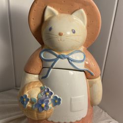Vintage Cat Cookie Jar Auntie Em Stitch in Time by Treasure Craft ceramic
