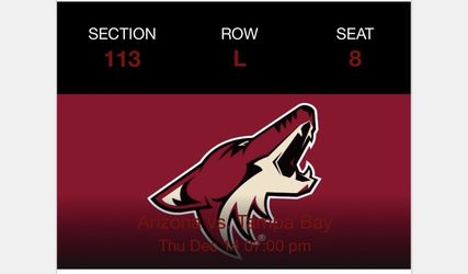 Lower level Coyotes VS Tampa Bay Lightning 2 tickets