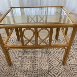 Bent Wood Table With Glass Top 