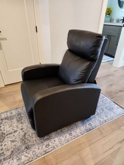 Black leather recliner