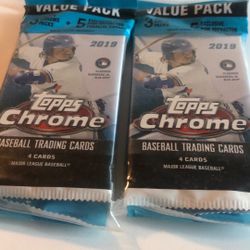 2019 Topps Chrome Seal Packs Each Value Pack Has  3  Chrome Packs  2 Available  