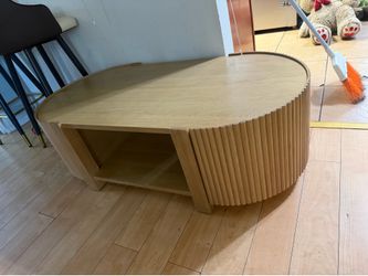 Modern Fluted Coffee Table with Storage ✨