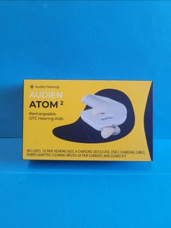 Audien ATOM PRO 2 Wireless Rechargeable OTC Hearing Aid, Open Box. Never used.