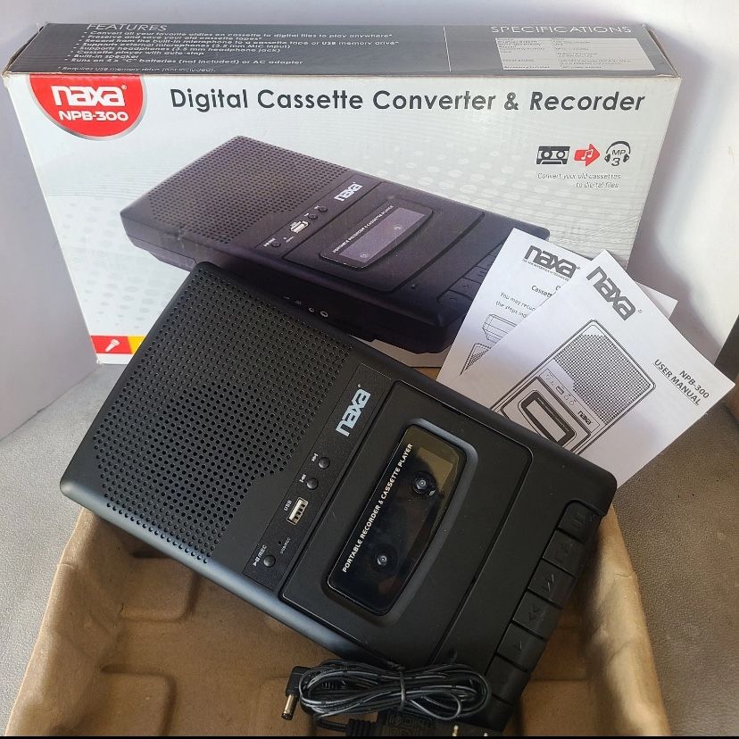 Portable Cassette Tape Player, Recorder, & Converter.