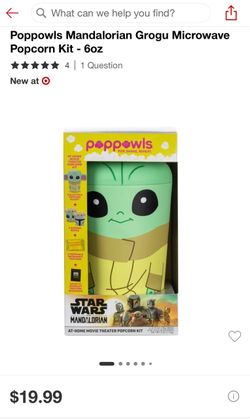Poppowls Star Wars The Mandalorian Grogu At-Home Movie Theater Popcorn Kit