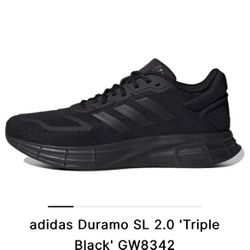 🆕 Men's Adidas Duramo 10 Trainers Gw8342 Triple Black - 9.5