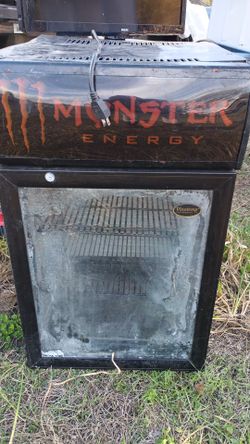 Monster Energy branded mini fridge